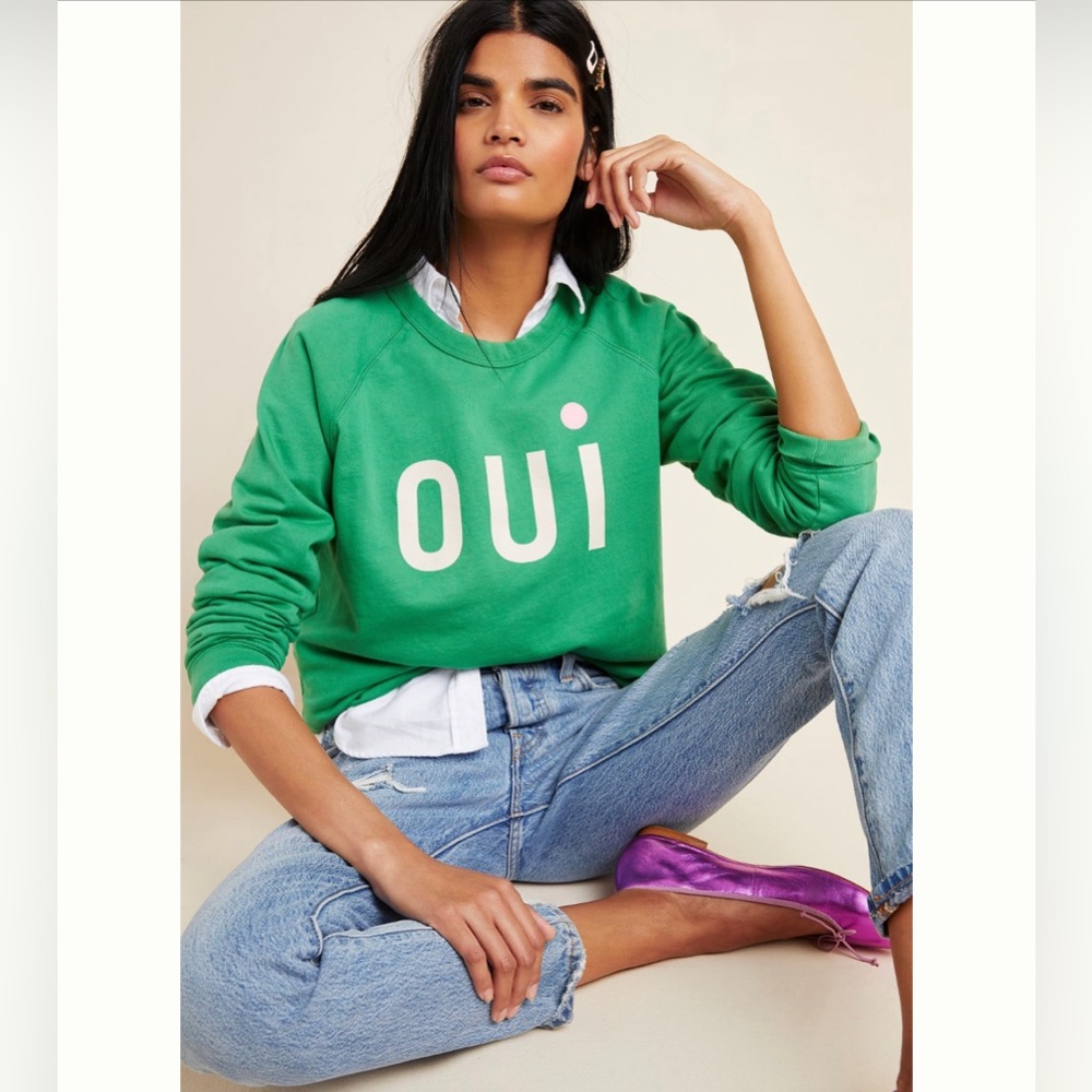 Clare V x Anthropologie sweatshirt oui